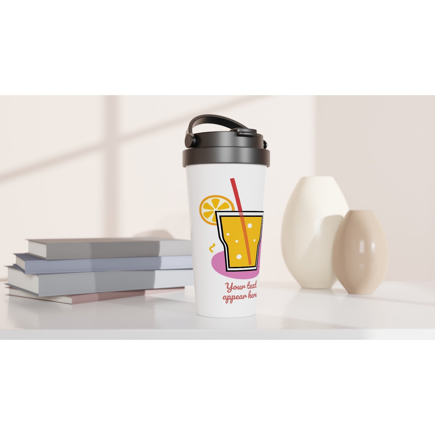 White Stainless Steel Travel Mug (15oz)