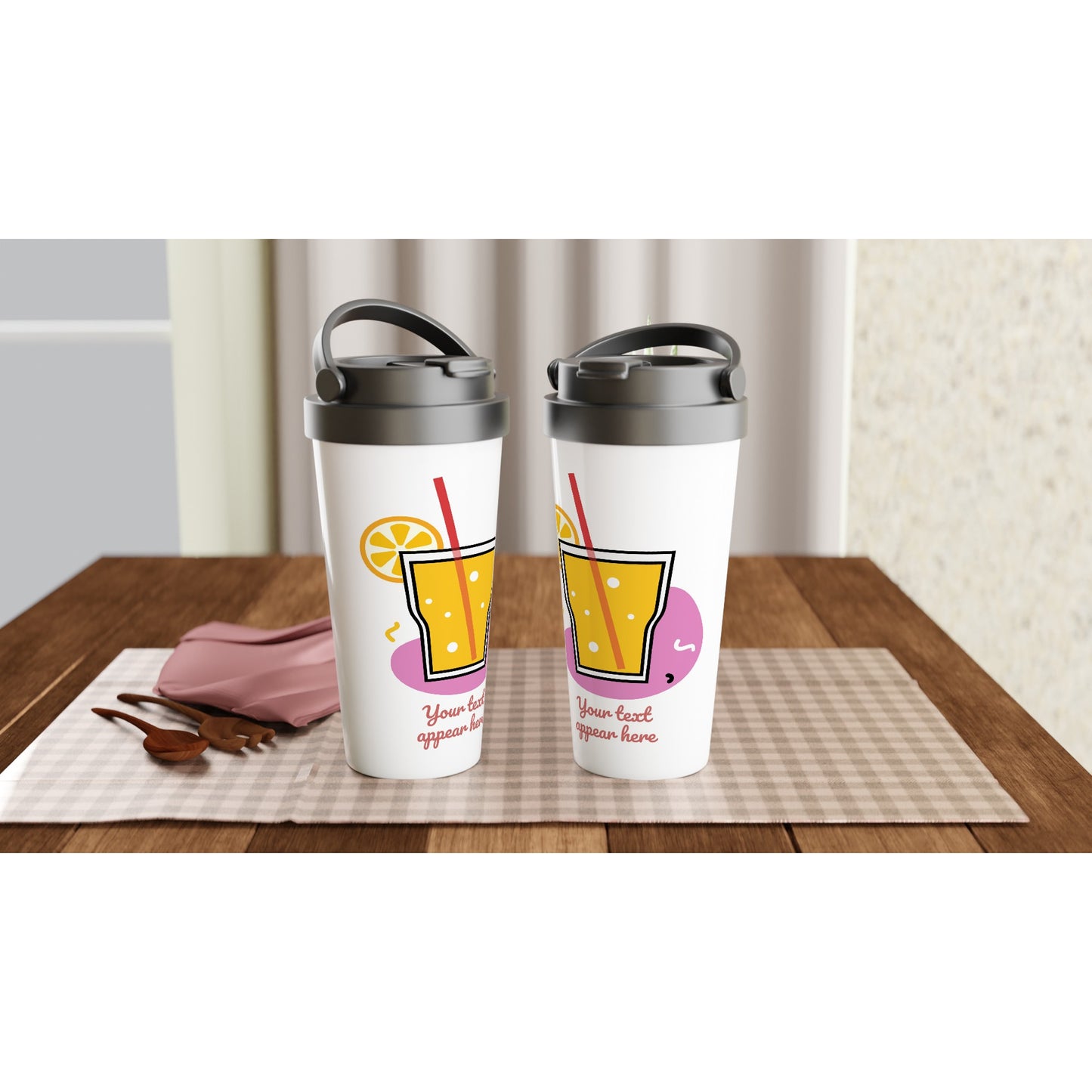 White Stainless Steel Travel Mug (15oz)